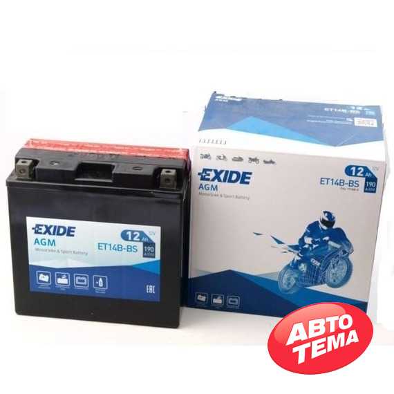 Купити Акумулятор EXIDE AGM (ET14B-​BS) 12Ah-12v (150х70х145) L, EN190
