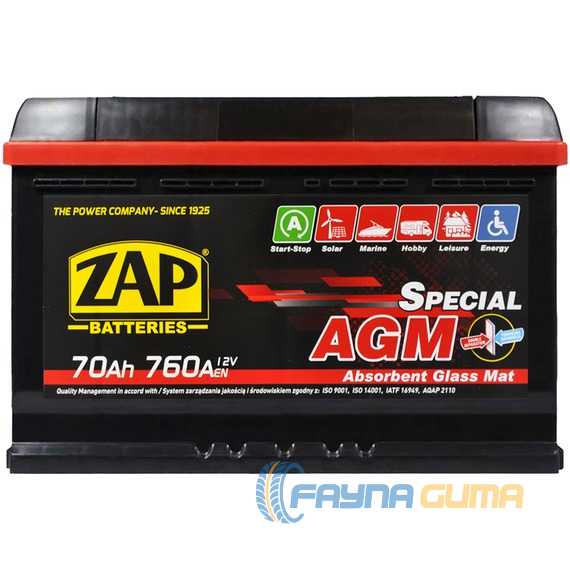 Купить Аккумулятор ZAP AGM 70Ah 760A R Plus (L3) (570 02)