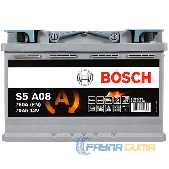 Купить Аккумулятор BOSCH AGM (S5A 080) (L3) 70Aз 760A R+