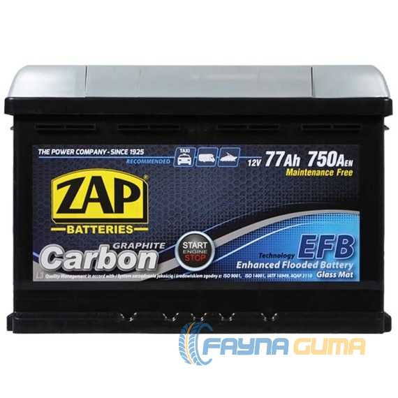 Купить Автомобильный аккумулятор ZAP Carbon EFB 6СТ-77 R+ (577 05) (L3)