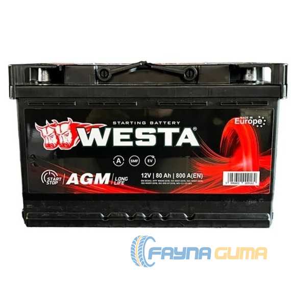 Купити Акумулятор WESTA 6CT-80Ah АзЕ (AGM80)